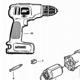 VP7250 Type 1 Spares and Parts for Black Decker VP7250 CORDLESS DRILL Cordless Drills Power Tool Spares