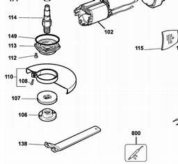 DW840 Type 2 Spares and Parts for DeWalt DW840 Angle Grinders 150