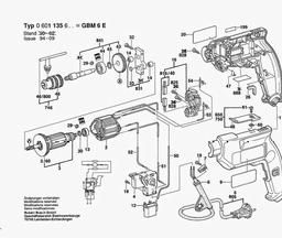 0 601 135 642 Spares For Bosch Drill Gbm 6 E Drills Power Tool