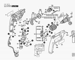 0 601 14B 744 Spares and Parts for Bosch Percussion Drill GSB 400