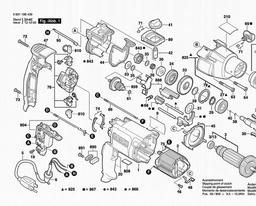 0 601 19B 439 Spares and Parts for Bosch Percussion Drill 1199 VSR