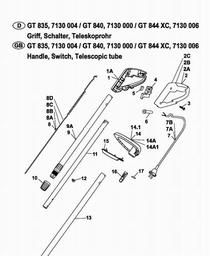 Handle Switch Telescopic Handle Mtd015479 Spares For Wolf